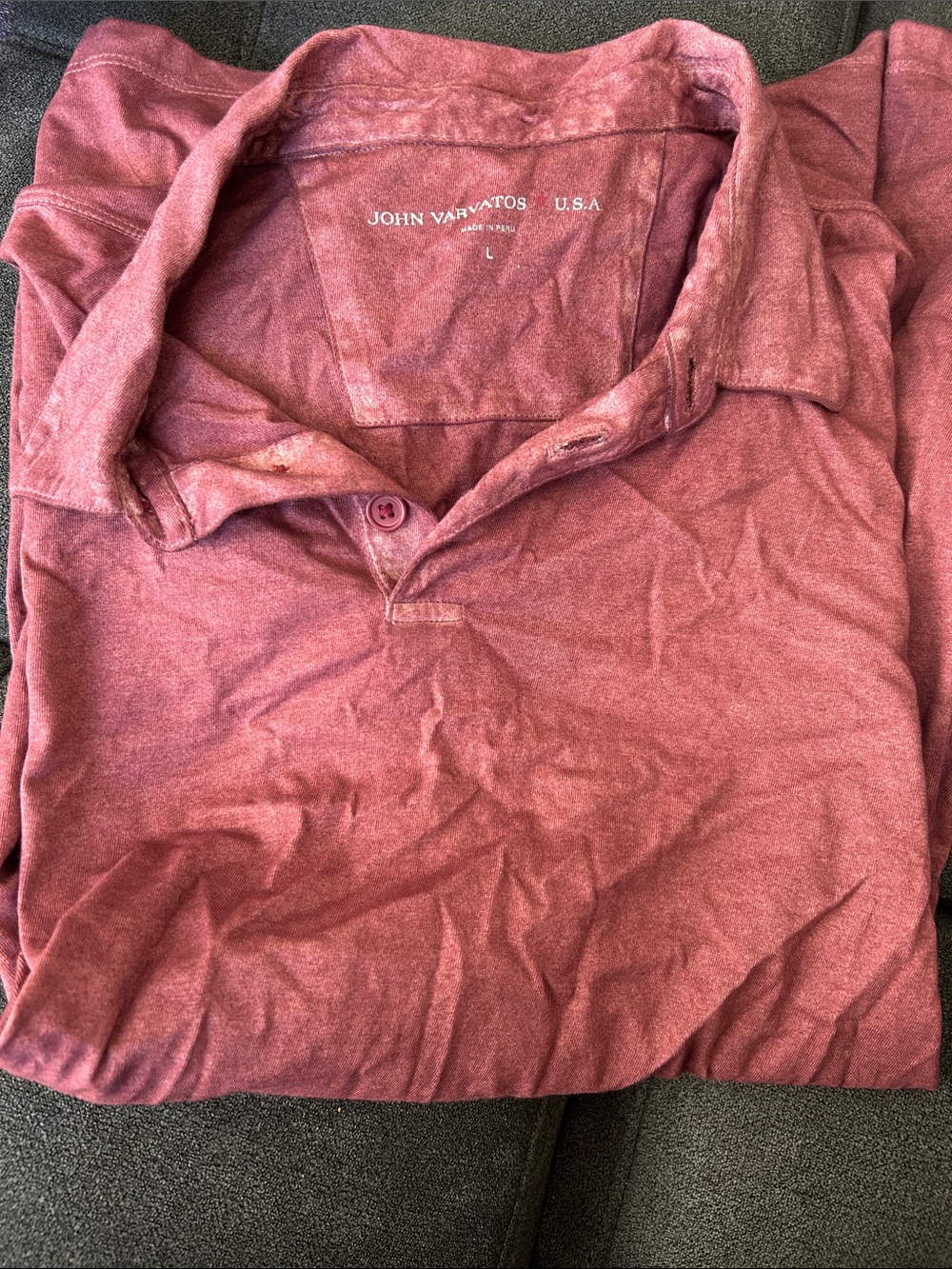 John Varvatos Men's Polo Shirt - Dusty Rose